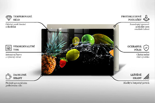 Skleněná deska do kuchyně Ovoce ve vodě