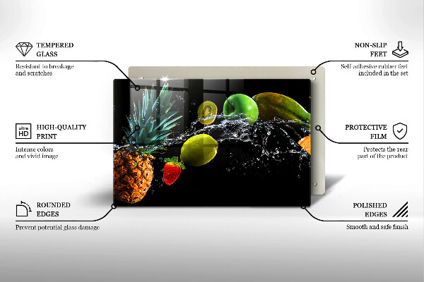 Skleněná deska do kuchyně Ovoce ve vodě