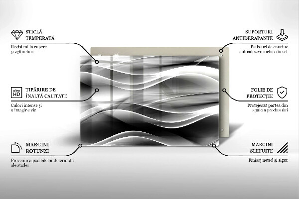 Krájecí prkénko skleněné Abstrakce jemné linie