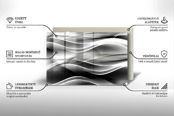 Krájecí prkénko skleněné Abstrakce jemné linie
