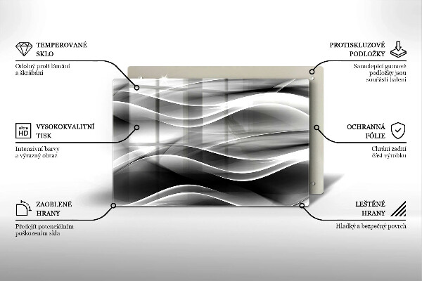 Krájecí prkénko skleněné Abstrakce jemné linie
