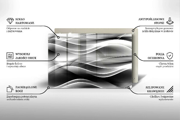 Krájecí prkénko skleněné Abstrakce jemné linie