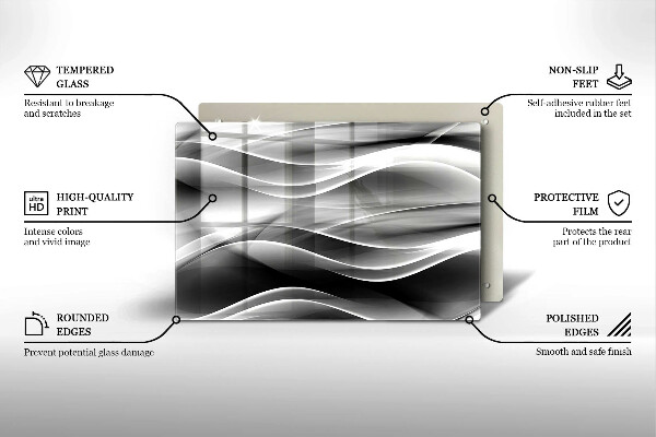 Krájecí prkénko skleněné Abstrakce jemné linie