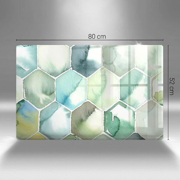 Krájecí prkénko skleněné Akvarel šestiúhelníky