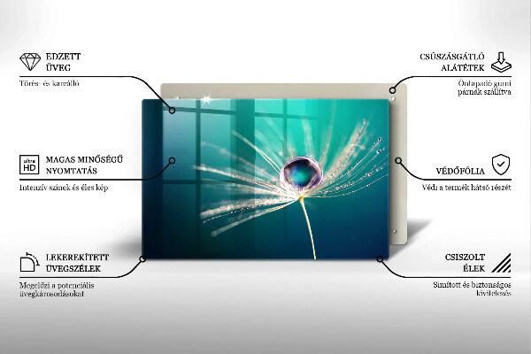 Skleněná deska do kuchyně Rosa na pampelišce