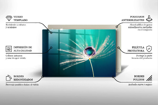 Skleněná deska do kuchyně Rosa na pampelišce