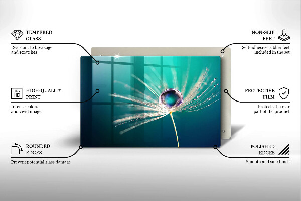 Skleněná deska do kuchyně Rosa na pampelišce