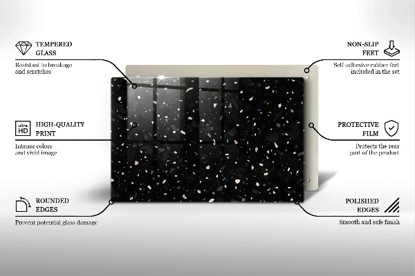 Skleněná deska do kuchyně Tmavá kamenina