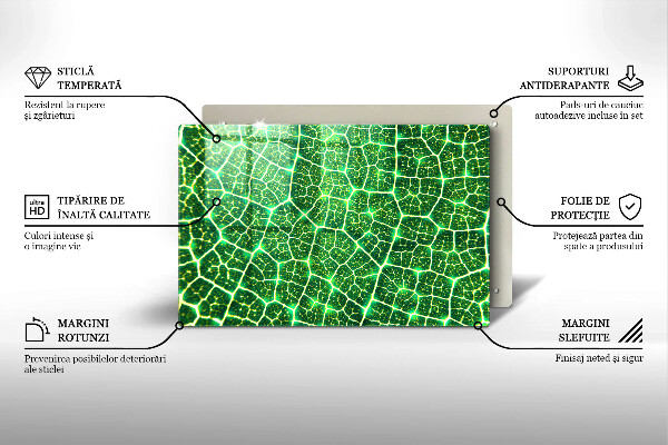 Skleněná deska do kuchyně Struktura listu