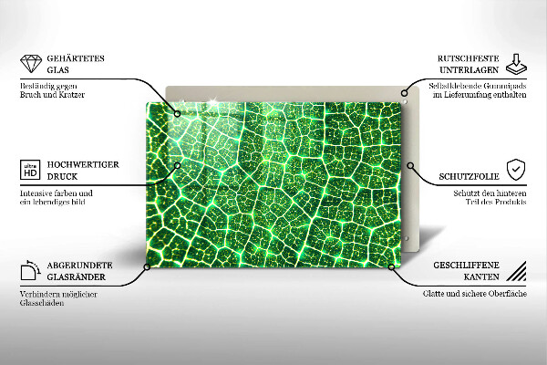 Skleněná deska do kuchyně Struktura listu