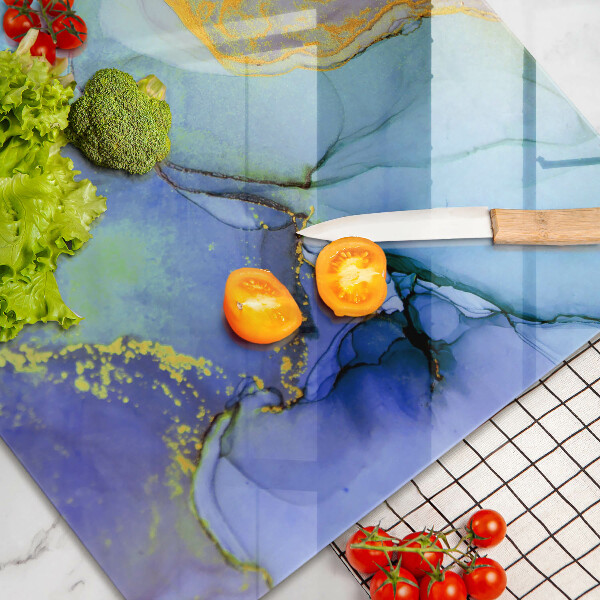 Skleněná deska do kuchyně Prasklý zlatý kámen