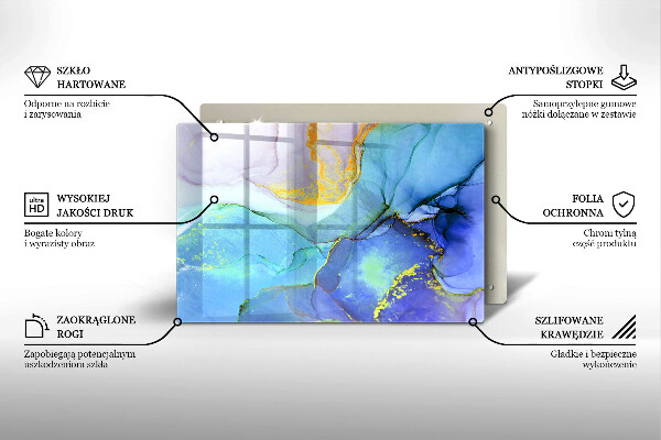 Skleněná deska do kuchyně Prasklý zlatý kámen