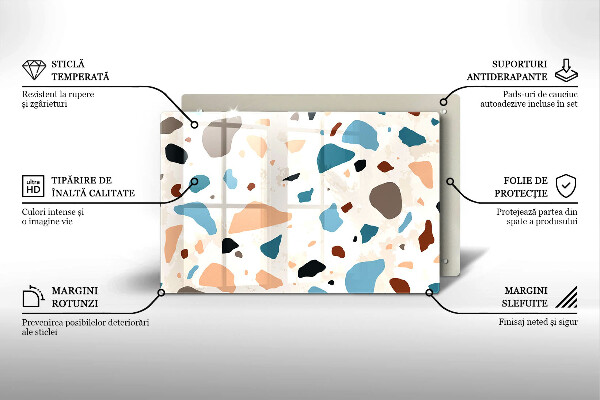 Skleněná deska do kuchyně Dekorativní kamenina