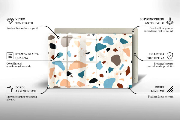 Skleněná deska do kuchyně Dekorativní kamenina