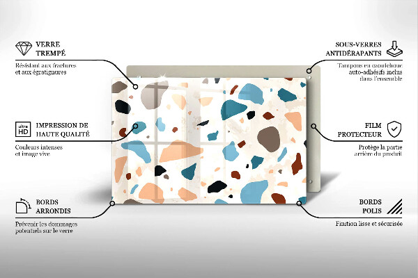 Skleněná deska do kuchyně Dekorativní kamenina