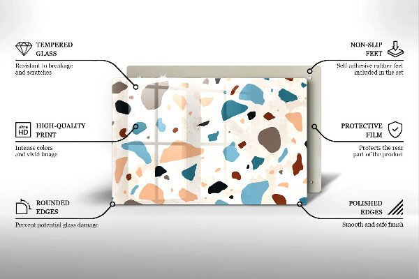 Skleněná deska do kuchyně Dekorativní kamenina