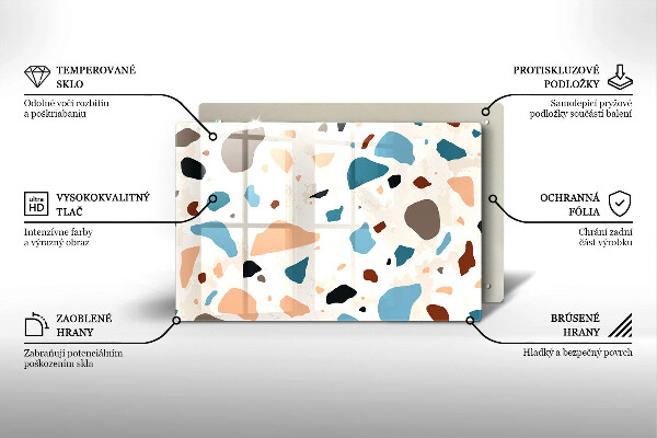 Skleněná deska do kuchyně Dekorativní kamenina