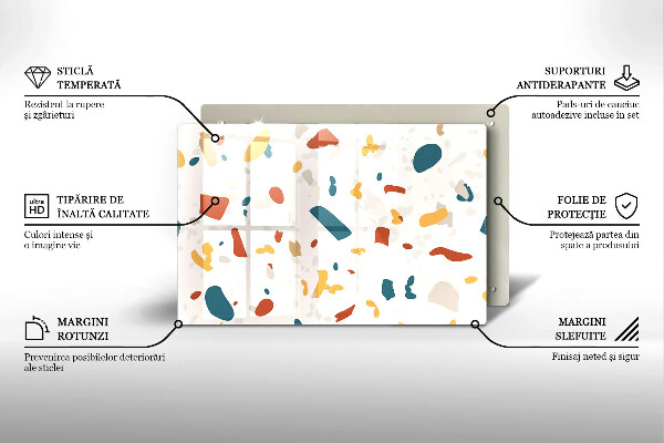 Skleněná deska do kuchyně Dekorativní kamenina