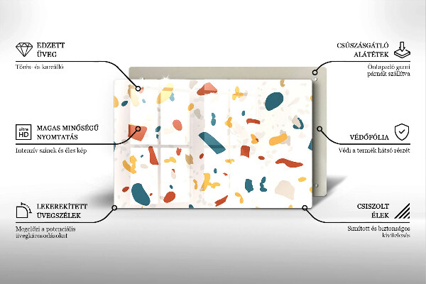 Skleněná deska do kuchyně Dekorativní kamenina