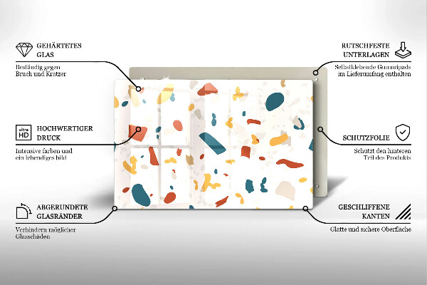 Skleněná deska do kuchyně Dekorativní kamenina