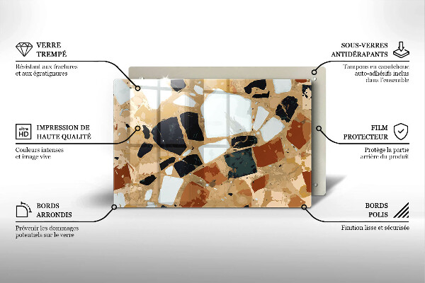 Skleněná deska do kuchyně Dekorativní kameny talíř