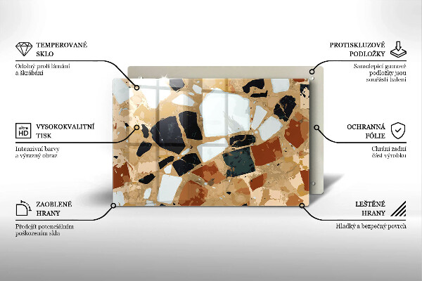 Skleněná deska do kuchyně Dekorativní kameny talíř