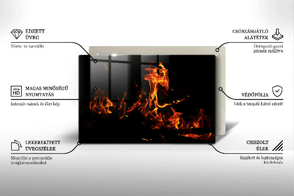 Skleněná deska do kuchyně Zapal živý plamen
