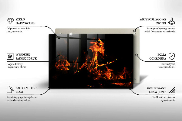 Skleněná deska do kuchyně Zapal živý plamen