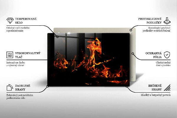 Skleněná deska do kuchyně Zapal živý plamen