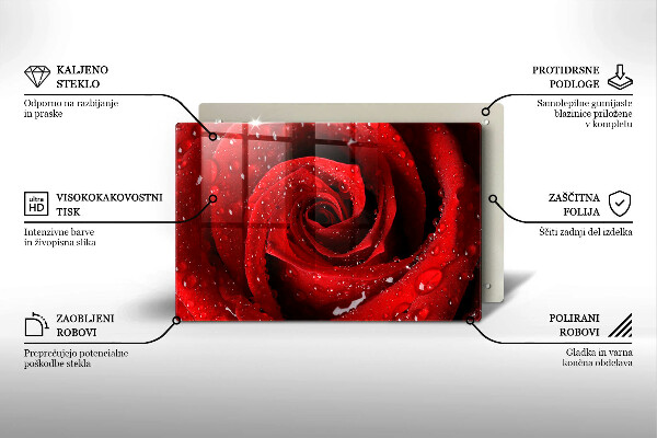 Skleněná deska do kuchyně Okvětní lístky růže