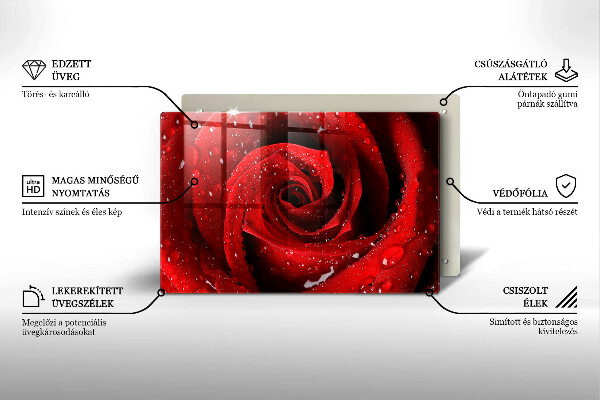 Skleněná deska do kuchyně Okvětní lístky růže