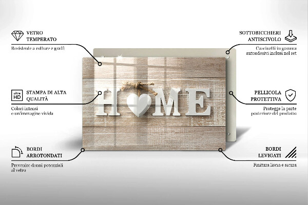 Skleněná deska do kuchyně Home