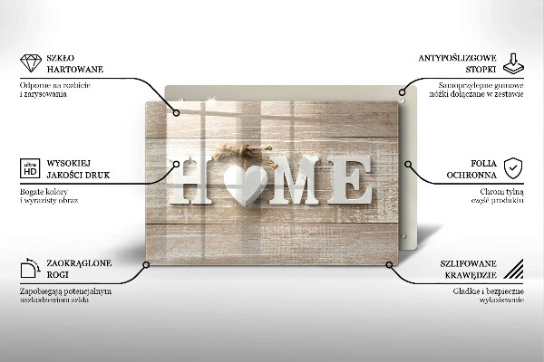 Skleněná deska do kuchyně Home