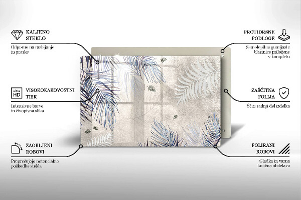 Skleněná deska do kuchyně Subtilní listy