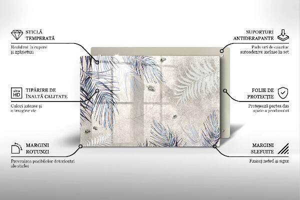 Skleněná deska do kuchyně Subtilní listy