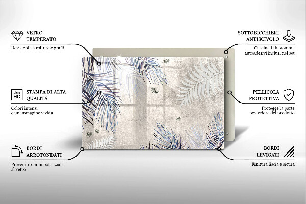 Skleněná deska do kuchyně Subtilní listy