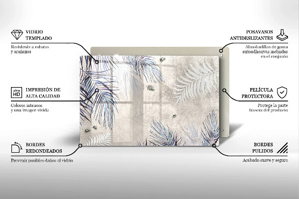 Skleněná deska do kuchyně Subtilní listy