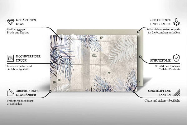 Skleněná deska do kuchyně Subtilní listy