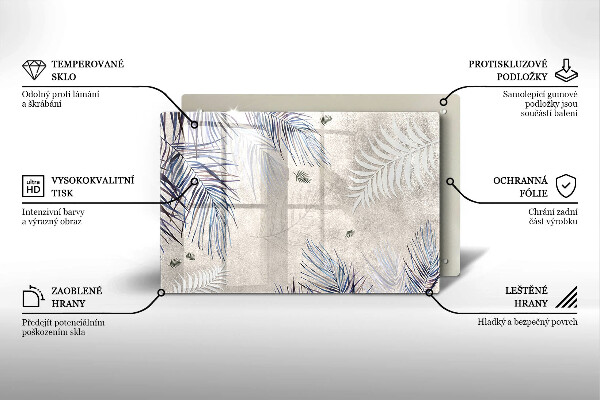 Skleněná deska do kuchyně Subtilní listy
