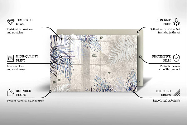 Skleněná deska do kuchyně Subtilní listy