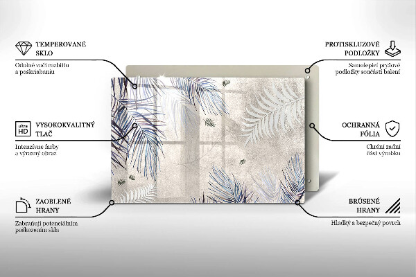 Skleněná deska do kuchyně Subtilní listy