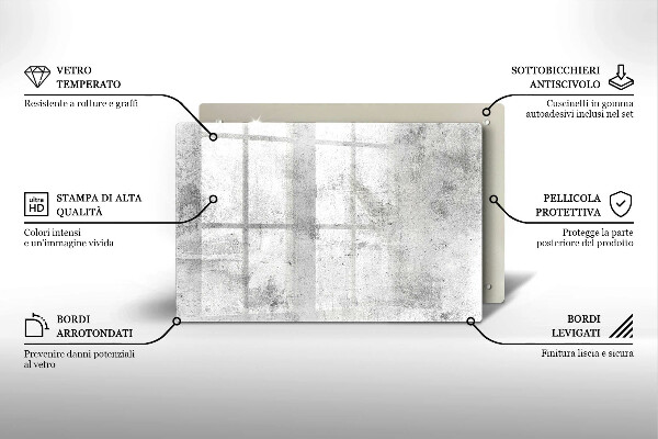 Skleněná deska do kuchyně Betonová textura