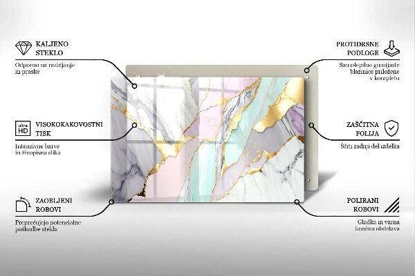 Krájecí prkénko skleněné Pastelový mramor