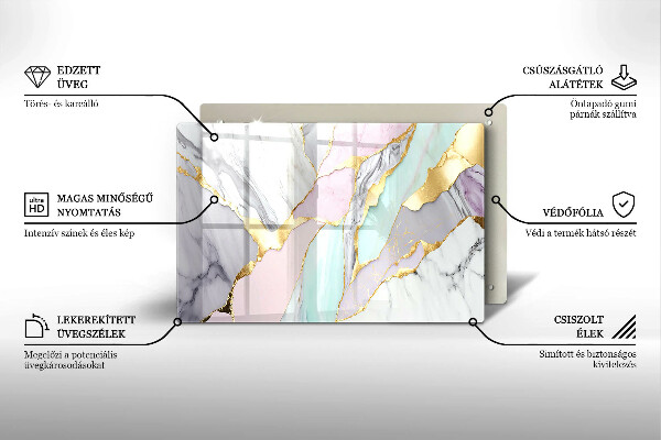 Krájecí prkénko skleněné Pastelový mramor