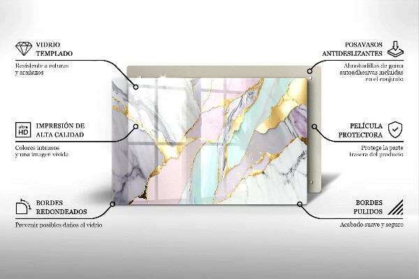 Krájecí prkénko skleněné Pastelový mramor