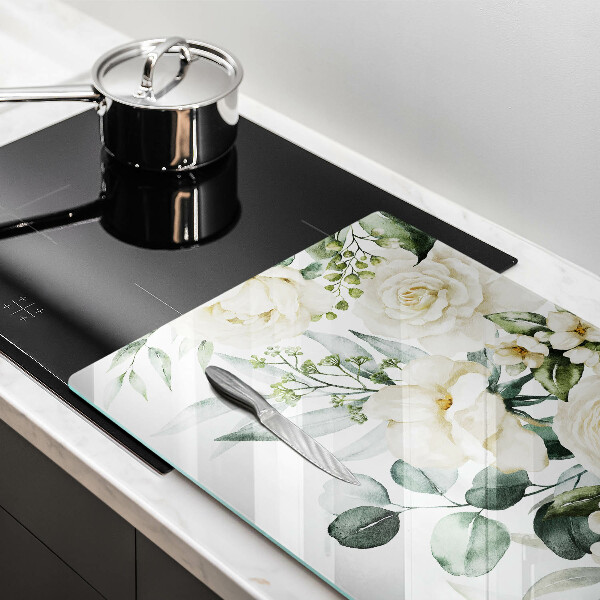 Krájecí prkénko skleněné Akvarel květiny