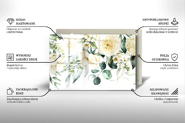 Krájecí prkénko skleněné Akvarel květiny