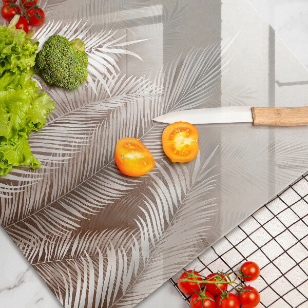 Krájecí prkénko skleněné Boho vegetační listy