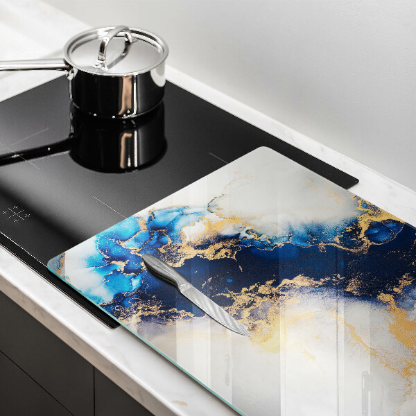 Krájecí prkénko skleněné Abstrakce s modrou
