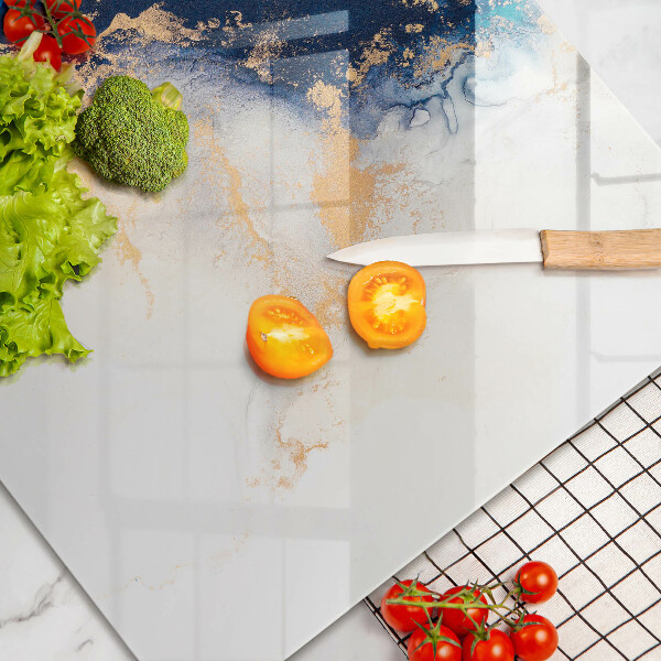 Krájecí prkénko skleněné Abstrakce s modrou